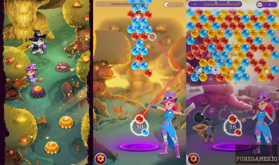 bubble witch 3 saga mod apk boosters moves